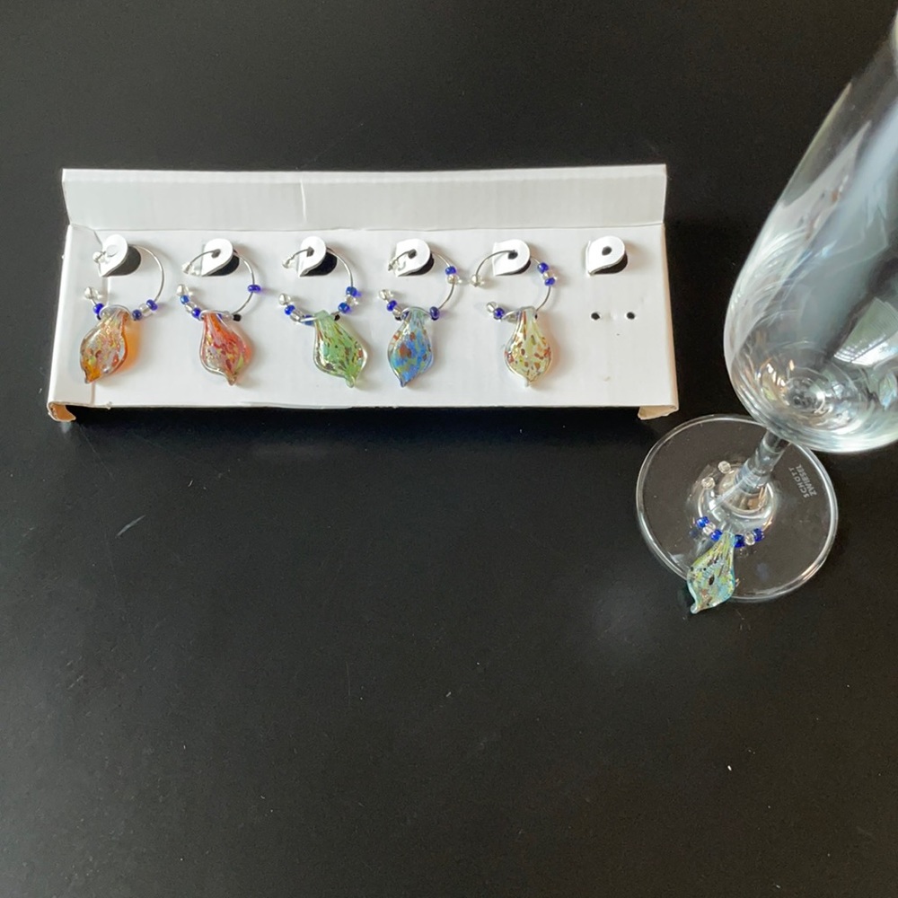 (Bundle 3 for $10) Set of 6 wine glass charms
